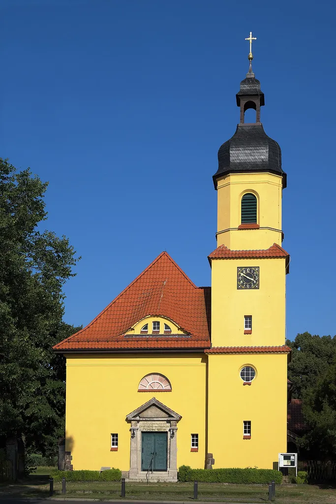 The Protestant Church in Niederlehme (a locality of Königs Wusterhausen), March of Brandenburg, Germany, is a listed neo-baroque church from 1913-1914.