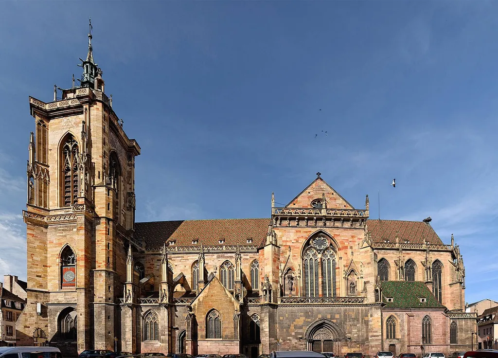 The St Martin's Church, Gothic church built during the 13th and 14th centuries in Colmar, Alsace, France.
