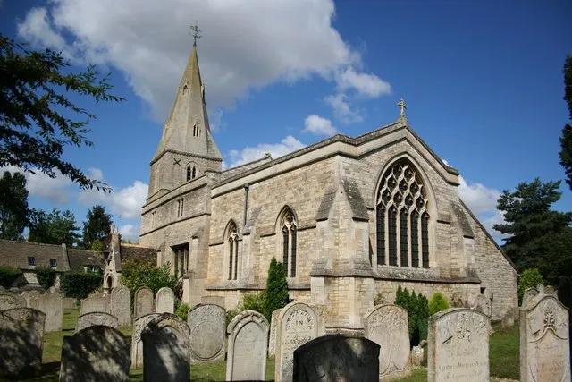 Church of England parish church of St Mary the Virgin, Wansford, Cambridgeshire: view from the southeast, showing the chancel east window