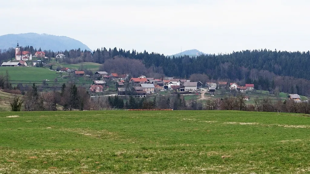 The look at the Velika Slevica village in Velike Lašče municipality, Slovenia