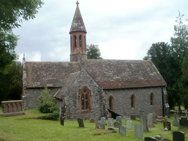St Bridget's parish church, Llansantffraed, Powys, seen from the north